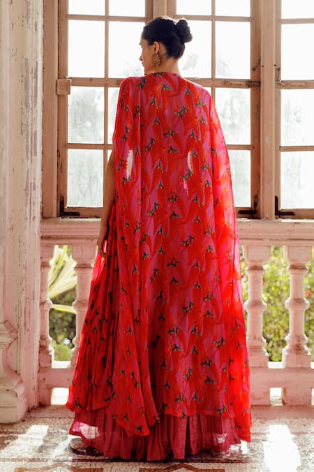 Shop 17:17 By Simmi Saboo Pink Chanderi, Taffeta Beads, Embroidery Maahika Gathered Lehenga And Jacket Set at Aza Fashions Shop_17:17 By Simmi Saboo_Pink Chanderi, Taffeta Beads, Embroidery Maahika Gathered Lehenga And Jacket Set _at_Aza_Fashions