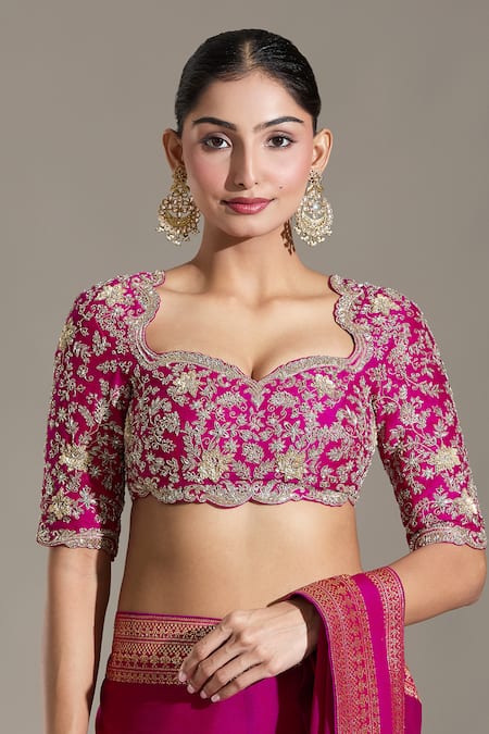 JAYANTI REDDY Zardozi Embroidered Blouse 