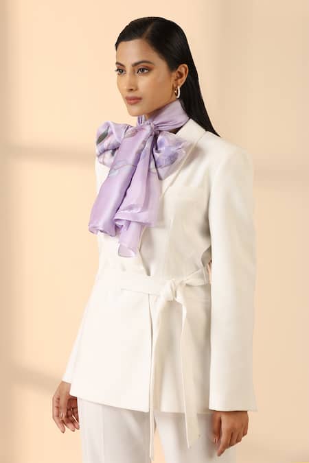 Dusala_Purple Isla Foliage Pattern Scarf _Online_at_Aza_Fashions