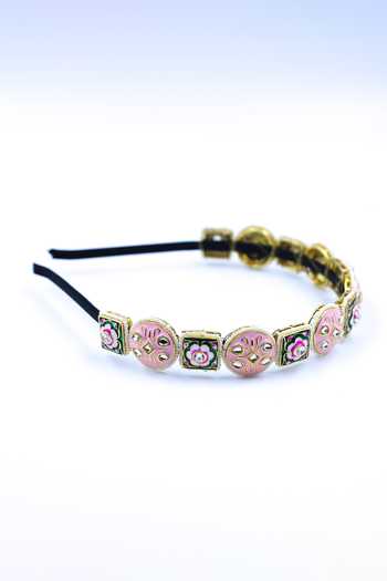 Buy_Foot Fuel_Gold Beads, Crystals, Brooches Vintage Floral Carved Hairband _Online_at_Aza_Fashions