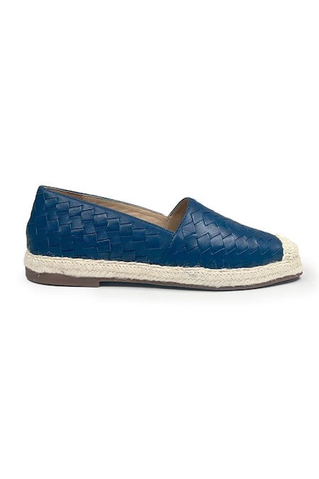 Shop Heel Your Sole Blue Basket Weave Pattern Espadrilles Online at Aza Fashions Shop_Heel Your Sole_Blue Basket Weave Pattern Espadrilles _Online_at_Aza_Fashions
