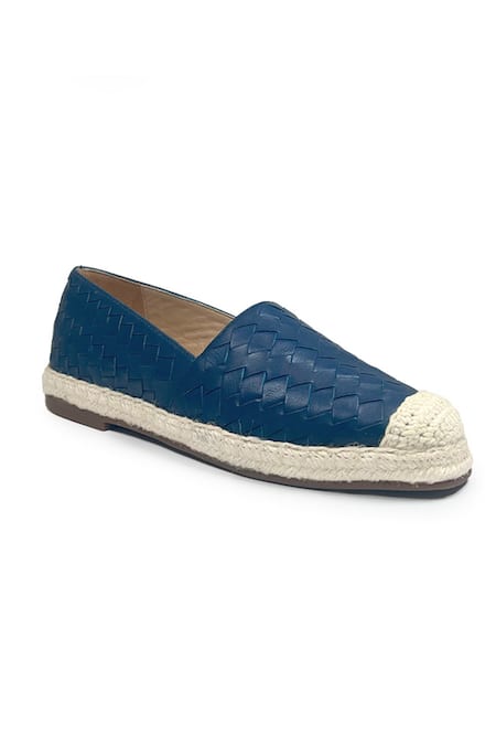 Heel Your Sole Blue Basket Weave Pattern Espadrilles at Aza Fashions Heel Your Sole_Blue Basket Weave Pattern Espadrilles _at_Aza_Fashions
