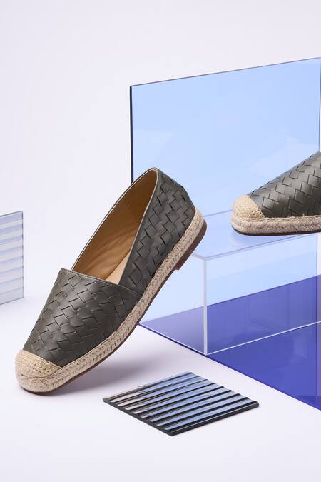 Heel Your Sole Beige Genuine Leather Basket Weave Pattern Espadrilles Online at Aza Fashions Heel Your Sole_Beige Genuine Leather Basket Weave Pattern Espadrilles _Online_at_Aza_Fashions
