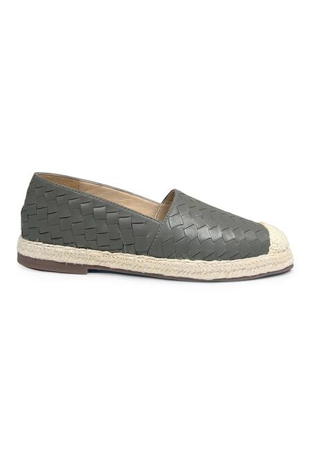 Heel Your Sole Beige Genuine Leather Basket Weave Pattern Espadrilles at Aza Fashions Heel Your Sole_Beige Genuine Leather Basket Weave Pattern Espadrilles _at_Aza_Fashions