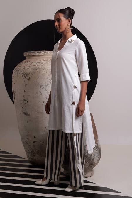 Buy Nautanky Ivory Handloom , Embroidery Radiance Floral Kurta With Pant Online at Aza Fashions Buy_Nautanky_Ivory Handloom , Embroidery Radiance Floral Kurta With Pant _Online_at_Aza_Fashions