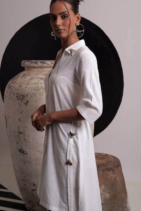 Nautanky Ivory Handloom , Embroidery Radiance Floral Kurta With Pant at Aza Fashions Nautanky_Ivory Handloom , Embroidery Radiance Floral Kurta With Pant _at_Aza_Fashions