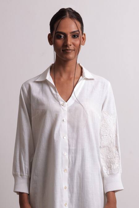 Nautanky Ivory , Handloom Embroidery Balance Floral Kurta With Pant Online at Aza Fashions Nautanky_Ivory , Handloom Embroidery Balance Floral Kurta With Pant _Online_at_Aza_Fashions