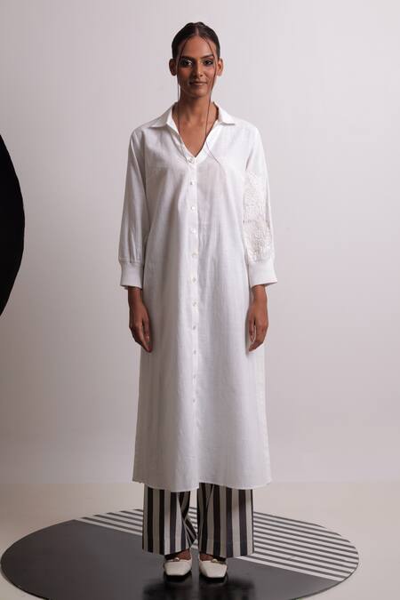 Nautanky Ivory , Handloom Embroidery Balance Floral Kurta With Pant at Aza Fashions Nautanky_Ivory , Handloom Embroidery Balance Floral Kurta With Pant _at_Aza_Fashions