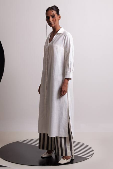 Buy Nautanky Ivory , Handloom Embroidery Balance Floral Kurta With Pant Buy_Nautanky_Ivory , Handloom Embroidery Balance Floral Kurta With Pant