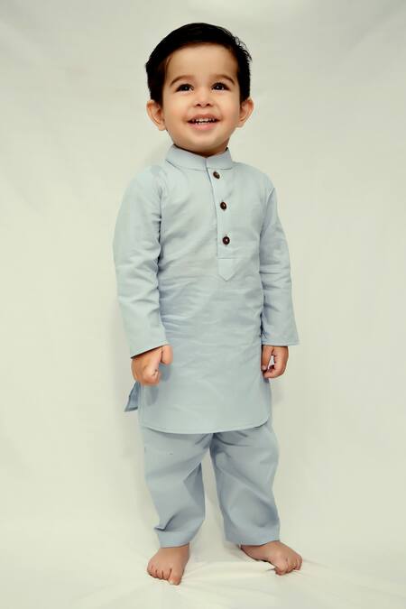 Buy_Kalp_White Cotton Floral Bud Print Bundi Kurta Set _Online_at_Aza_Fashions