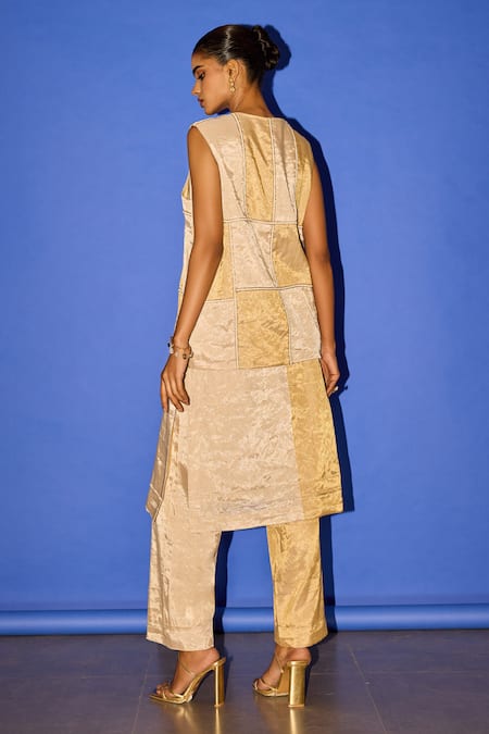 Esha Arora Patchwork Embroidered Jacket Pant Set 