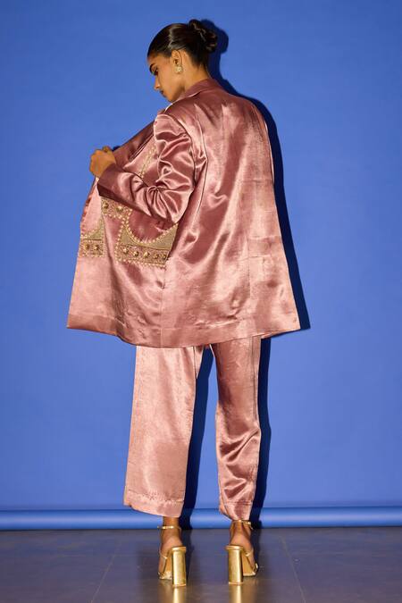 Esha Arora Floral Jaal Embroidered Blazer Pant Set 