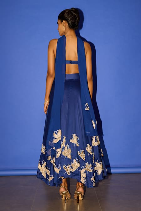 Esha Arora Silk Flower Embroidered Lehenga Set 