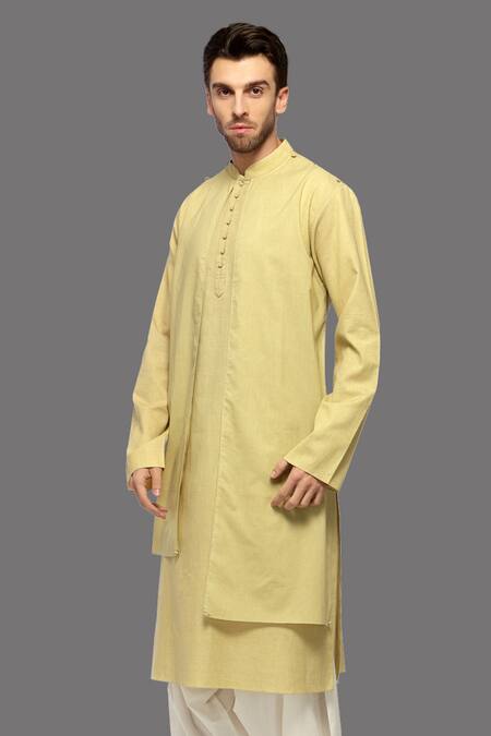 A!A By Abrar Ali Beige Handloom Cotton Draped Kurta And Salwar Set Online at Aza Fashions A!A By Abrar Ali_Beige Handloom Cotton Draped Kurta And Salwar Set_Online_at_Aza_Fashions