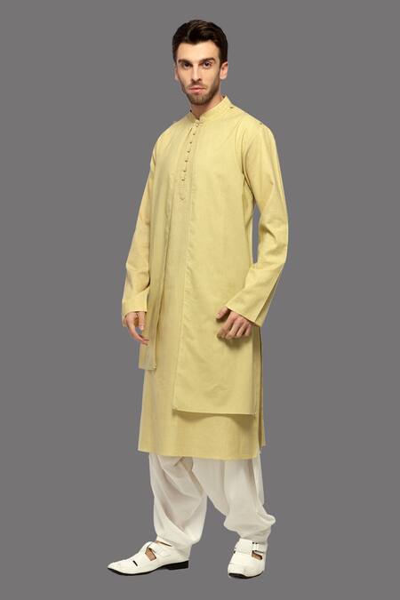 Buy A!A By Abrar Ali Beige Handloom Cotton Draped Kurta And Salwar Set Online at Aza Fashions Buy_A!A By Abrar Ali_Beige Handloom Cotton Draped Kurta And Salwar Set_Online_at_Aza_Fashions