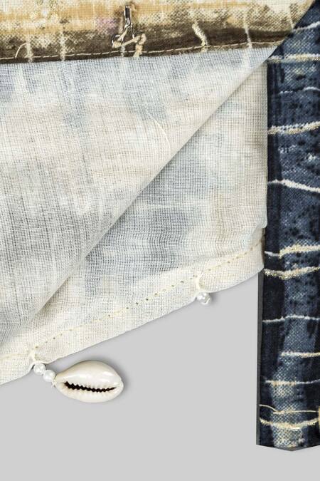 Champscloset_Beige Cotton Shells Shibori Print Top With Skirt Set_Online_at_Aza_Fashions