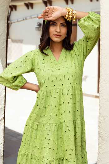 green emerald velvet dress CURVE Green Schiffli Shirt Dress