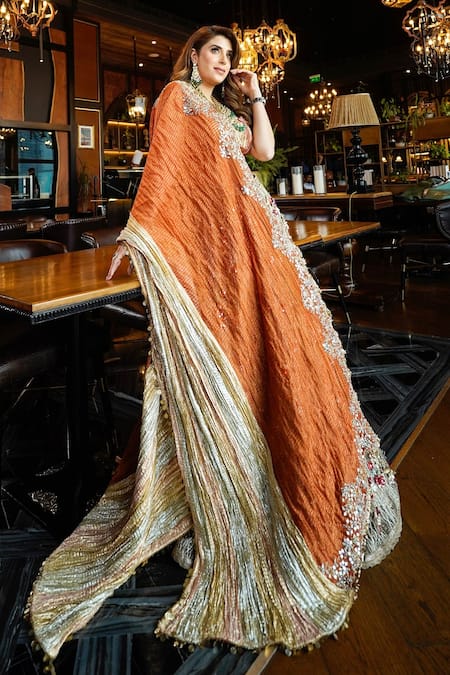 Etasha By Asha Jain 3D Embellished Crochet Lehenga Set 