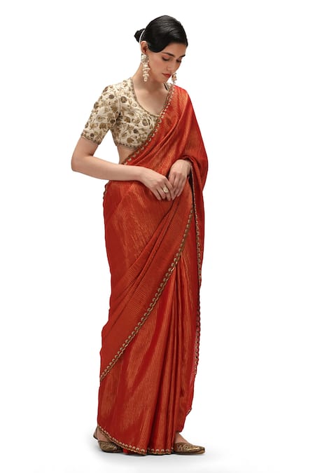 Mimamsaa Siya Embroidered Saree With Running Blouse Piece 