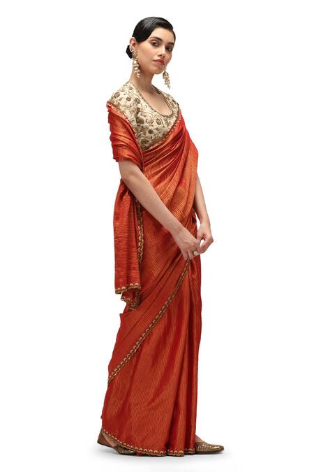 Buy Mimamsaa Red Muslin Sequins Siya Embroidered Saree With Running Blouse Piece Online at Aza Fashions Buy_Mimamsaa_Red Muslin Sequins Siya Embroidered Saree With Running Blouse Piece _Online_at_Aza_Fashions