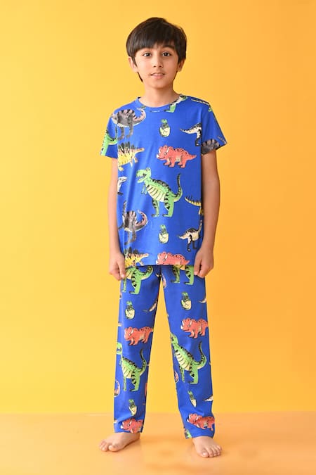 Anthrilo Dinosaur Print T-Shirt & Pyjama Set 