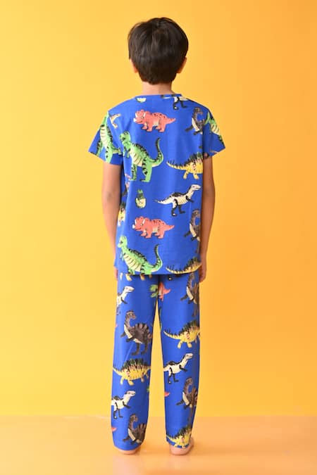 Anthrilo Dinosaur Print T-Shirt & Pyjama Set 