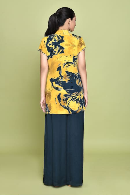 Label Shristi Chetani Gul Abstract Print Jacket With Jumpsuit 