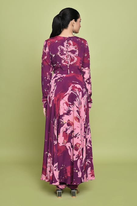 Label Shristi Chetani Roop Blossom Print Anarkali Set 
