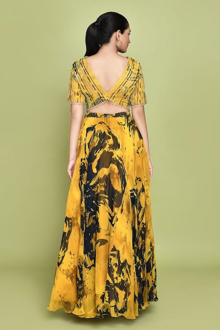 Label Shristi Chetani Divy Summer Bloom Print Lehenga Set 