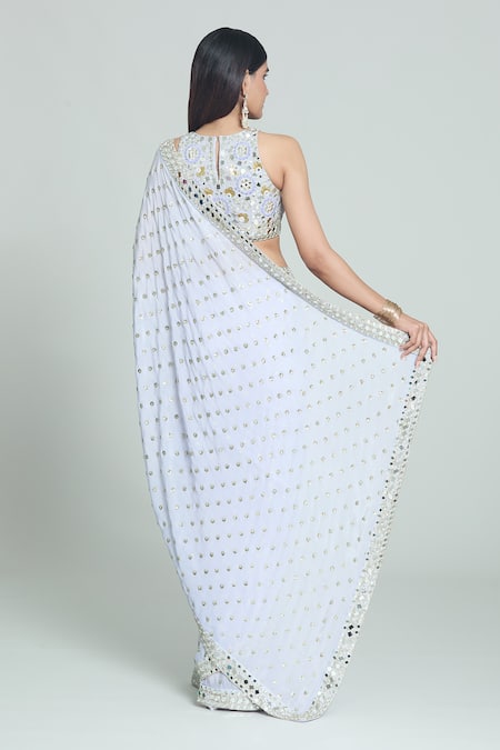 Shop Vana Ethnics Purple Viscose Sequins, Mirrors Sheesha Bordered Saree With Embroidered Blouse at Aza Fashions Shop_Vana Ethnics_Purple Viscose Sequins, Mirrors Sheesha Bordered Saree With Embroidered Blouse _at_Aza_Fashions