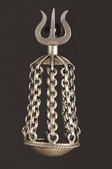 Shop_Mero Jewellery_Silver Plated Textured Detail Dangler Earrings _Online_at_Aza_Fashions