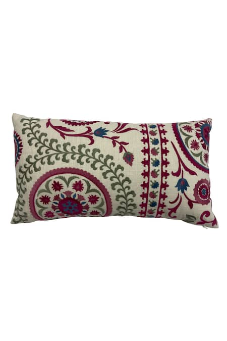 House of Inari Tashkent Suzani Embroidered Cushion Cover 