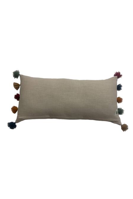 Shop House Of Inari Grey 100% Cotton Embroidery Sambhalpur Ikat Cushion Cover at Aza Fashions Shop_House Of Inari_Grey 100% Cotton Embroidery Sambhalpur Ikat Cushion Cover_at_Aza_Fashions