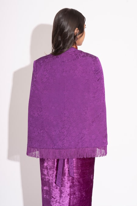 Shop House Of Inari Purple Makhmal Floral Mandarin Collar Embroidered Reversible Jacket at Aza Fashions Shop_House Of Inari_Purple Makhmal Floral Mandarin Collar Embroidered Reversible Jacket _at_Aza_Fashions