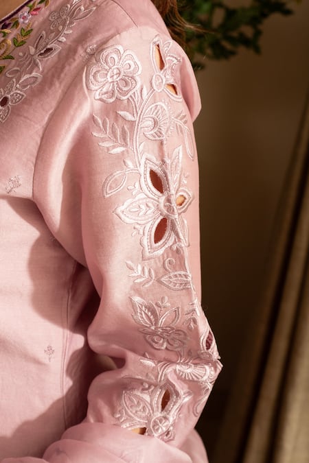 Buy House Of Inari Purple , Chanderi, Cotton, Organza Gulchini Floral Kurta Pant Set Online at Aza Fashions Buy_House Of Inari_Purple , Chanderi, Cotton, Organza Gulchini Floral Kurta Pant Set _Online_at_Aza_Fashions