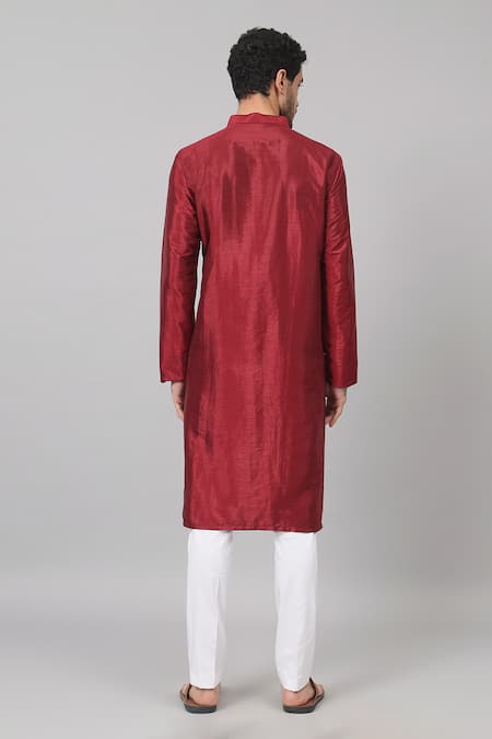 Hilo Design Leaves Border Embroidered Kurta 