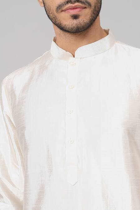 Buy Hilo Design Off White Silk Embroidery Petals Floral Kurta Buy_Hilo Design_Off White Silk Embroidery Petals Floral Kurta