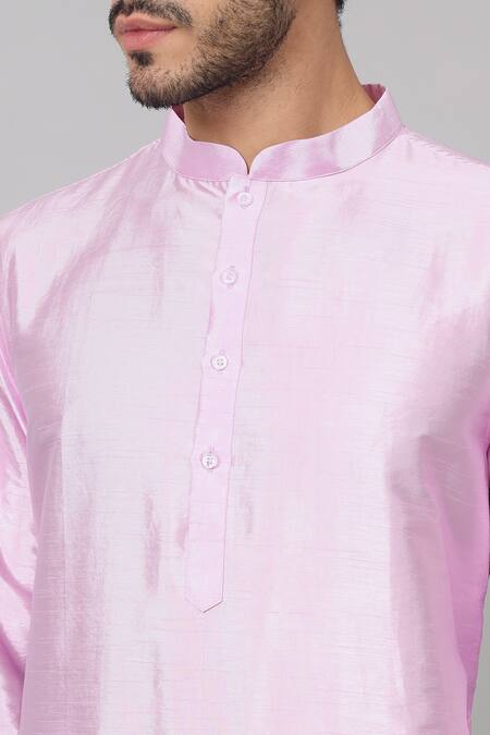 Shop Hilo Design Purple Silk Embroidery Lila Orchid Placement Kurta Shop_Hilo Design_Purple Silk Embroidery Lila Orchid Placement Kurta