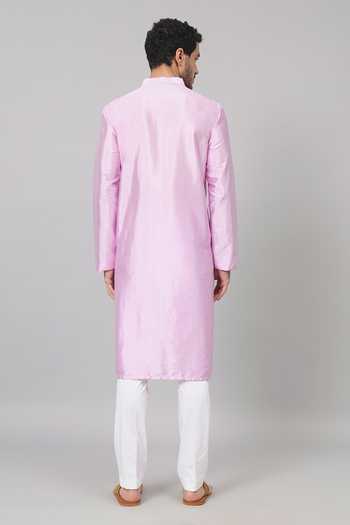 Shop Hilo Design Purple Silk, Cotton Embroidery Lila Orchid Kurta With Pant at Aza Fashions Shop_Hilo Design_Purple Silk, Cotton Embroidery Lila Orchid Kurta With Pant _at_Aza_Fashions