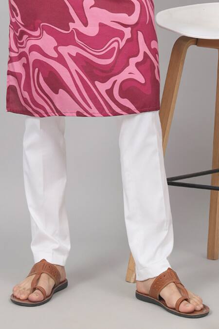 Hilo Design Pink Gingham, Cotton Marmore Marble Print Kurta With Pant Online at Aza Fashions Hilo Design_Pink Gingham, Cotton Marmore Marble Print Kurta With Pant _Online_at_Aza_Fashions