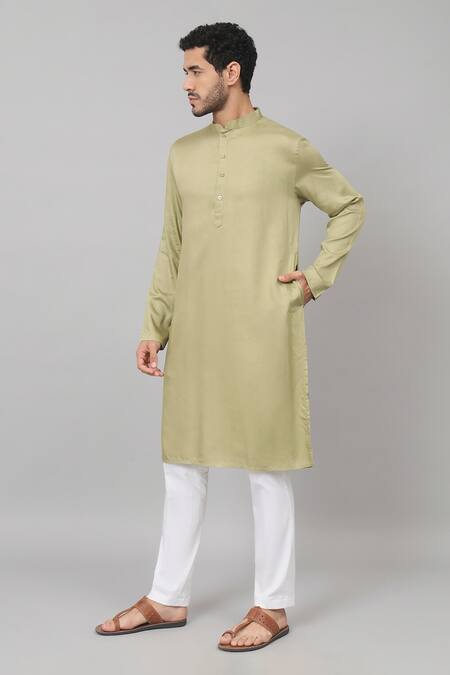 Buy Hilo Design Green Gingham, Cotton Straight Plain Kurta With Pant Online at Aza Fashions Buy_Hilo Design_Green Gingham, Cotton Straight Plain Kurta With Pant_Online_at_Aza_Fashions