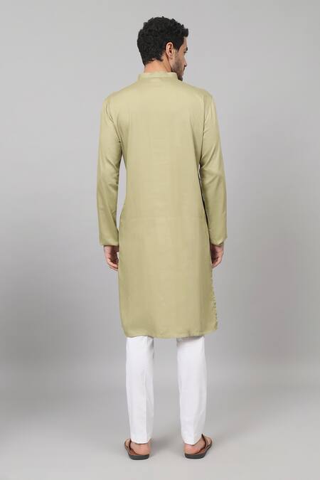 Shop Hilo Design Green Gingham, Cotton Embroidery Motif Kurta And Pant Set at Aza Fashions Shop_Hilo Design_Green Gingham, Cotton Embroidery Motif Kurta And Pant Set_at_Aza_Fashions