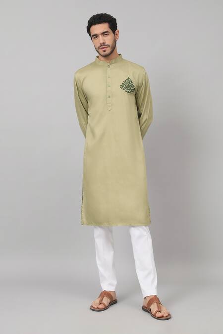 Buy Hilo Design Green Gingham, Cotton Embroidery Motif Kurta And Pant Set Online at Aza Fashions Buy_Hilo Design_Green Gingham, Cotton Embroidery Motif Kurta And Pant Set_Online_at_Aza_Fashions