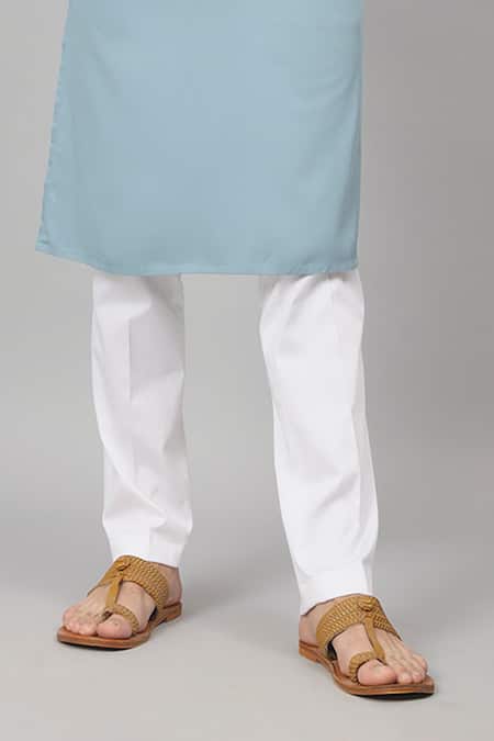 Hilo Design Blue Gingham, Cotton Embroidery Motif Straight Kurta And Pant Set Online at Aza Fashions Hilo Design_Blue Gingham, Cotton Embroidery Motif Straight Kurta And Pant Set_Online_at_Aza_Fashions