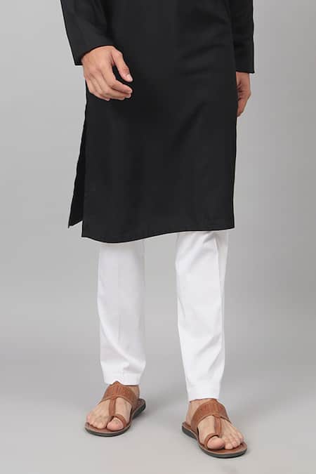 Hilo Design Black Gingham, Cotton Embroidery Motif Straight Kurta And Pant Set Online at Aza Fashions Hilo Design_Black Gingham, Cotton Embroidery Motif Straight Kurta And Pant Set_Online_at_Aza_Fashions