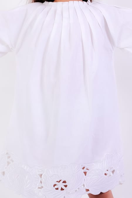 Buy Neha Gursahani Ivory Cotton Linen Embroidery Cutwork Bloom Dress Online at Aza Fashions Buy_Neha Gursahani_Ivory Cotton Linen Embroidery Cutwork Bloom Dress _Online_at_Aza_Fashions