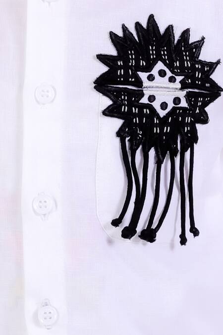 Buy Neha Gursahani Ivory Cotton Linen Patchwork Bloom Shirt Online at Aza Fashions Buy_Neha Gursahani_Ivory Cotton Linen Patchwork Bloom Shirt _Online_at_Aza_Fashions