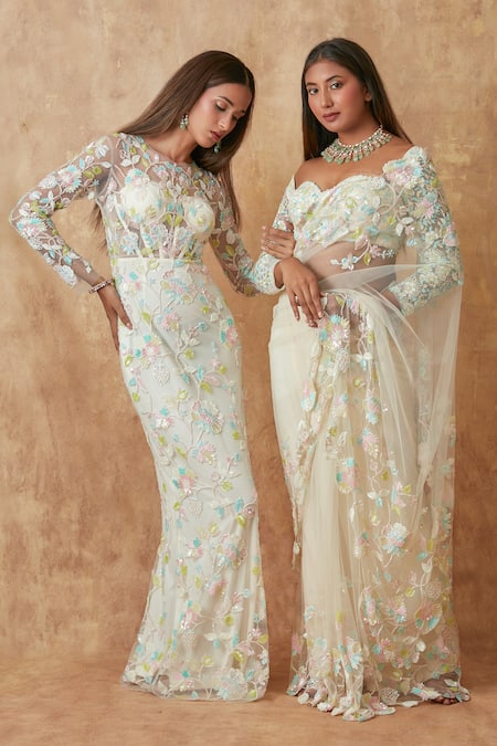 Premya By Manishii Floral Hand Embroidered Gown 