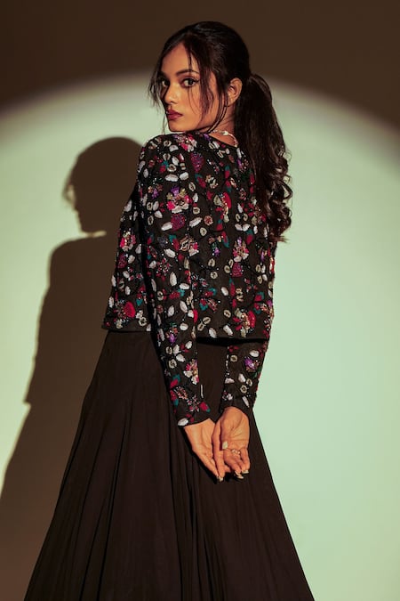 Premya By Manishii Hand Embroidered Short Jacket Lehenga Set 