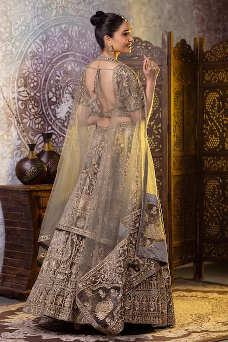 Raj Arora Ruhana Zardosi & Cutdana Embroidered Bridal Lehenga Set 